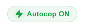 Kops autocop toggle showing enabled versus disabled state